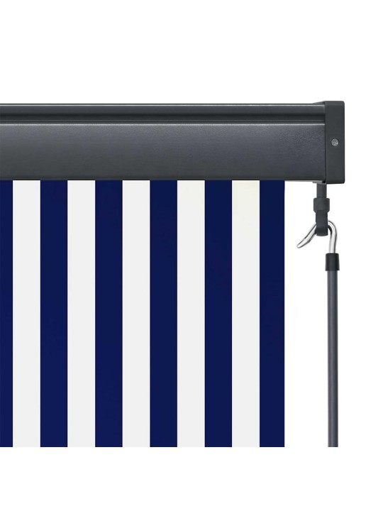 Āra ruļļu žalūzija regulējams zils un balts 180 x 250 cm audums