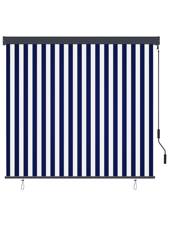 Āra ruļļu žalūzija regulējams zils un balts 180 x 250 cm audums