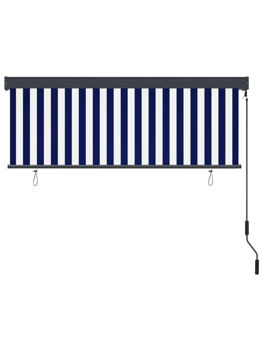 Āra ruļļu žalūzija regulējams zils un balts 180 x 250 cm audums
