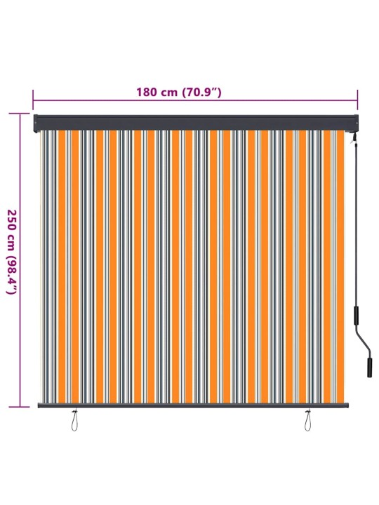 Āra ruļļu žalūzija dzeltena ar zilu 180 x 250 cm audums