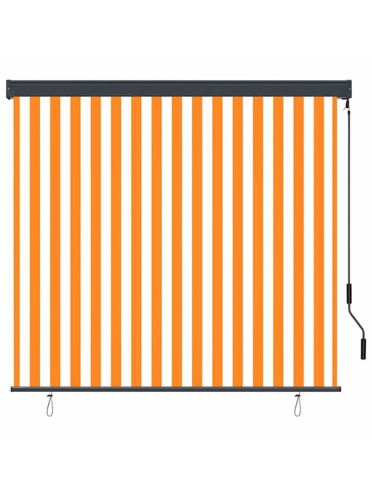 Āra ruļļu žalūzija oranža un balta 180 x 250 cm audums