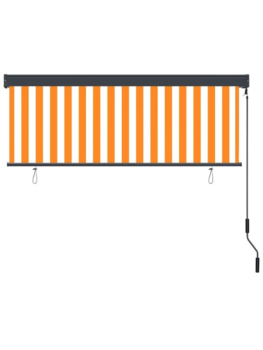 Āra ruļļu žalūzija oranža un balta 180 x 250 cm audums