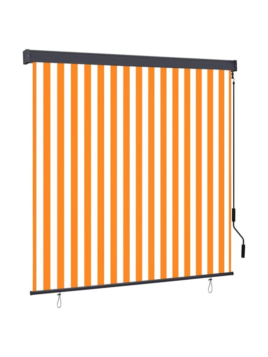 Āra ruļļu žalūzija oranža un balta 180 x 250 cm audums