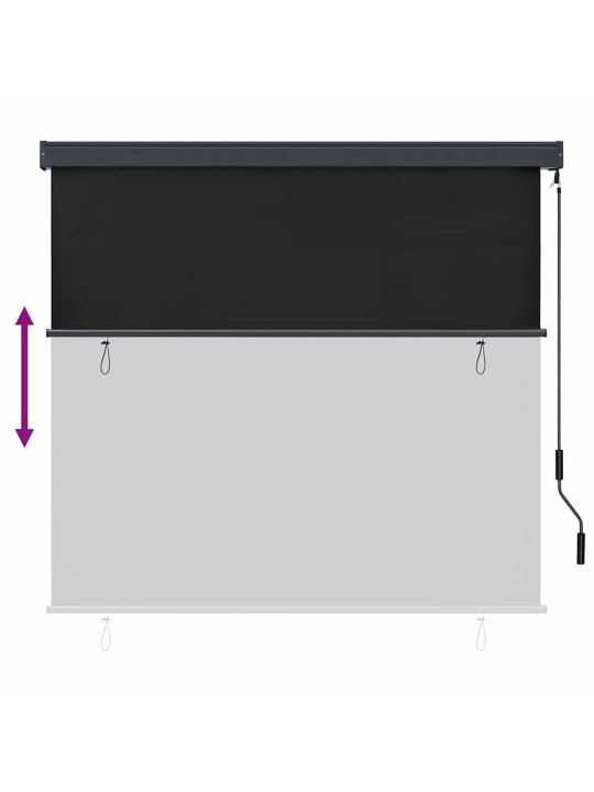 Āra ruļļu žalūzija regulējams antracīts 180 x 250 cm audums