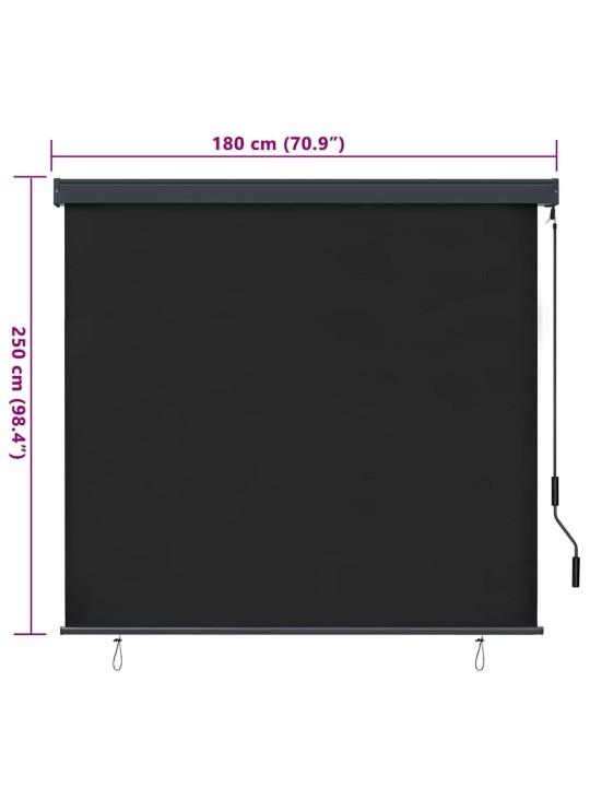 Āra ruļļu žalūzija regulējams antracīts 180 x 250 cm audums