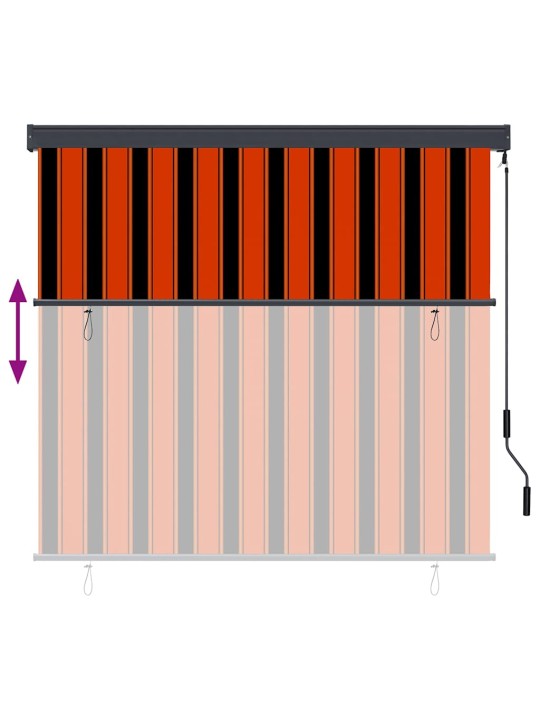 Āra ruļļu žalūzija oranža un balta 180 x 250 cm audums