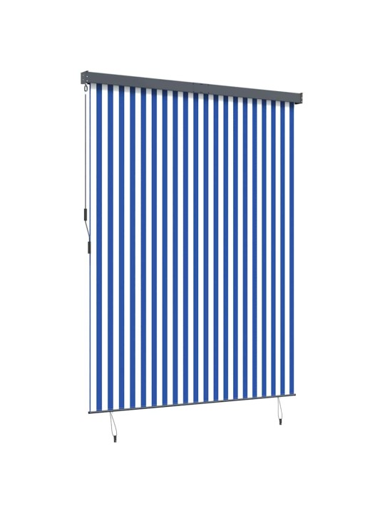 Āra ruļļu žalūzija striped zils un balts 200 x 250 cm audums