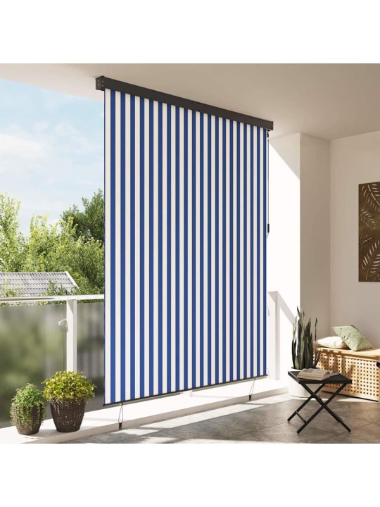 Āra ruļļu žalūzija striped zils un balts 220 x 250 cm audums