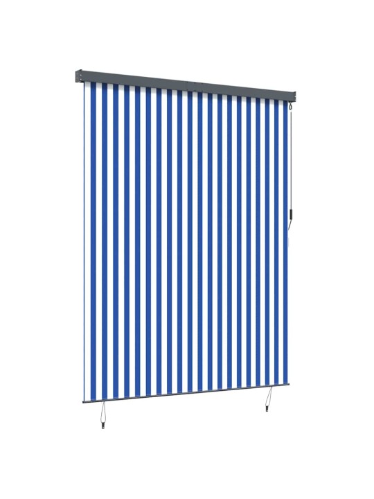 Āra ruļļu žalūzija striped zils un balts 220 x 250 cm audums