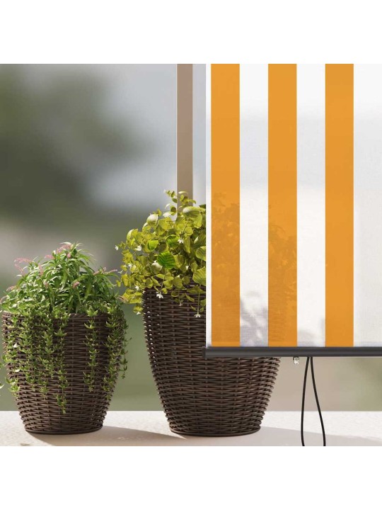 Āra ruļļu žalūzija striped oranža un balta 220 x 250 cm audums