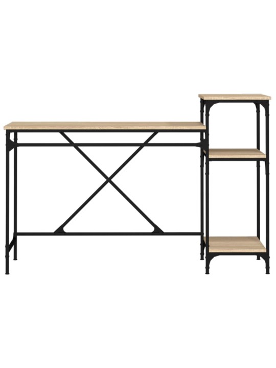 Rakstāmgalds ar plauktiem, 135x50x90 cm, inženierijas koks