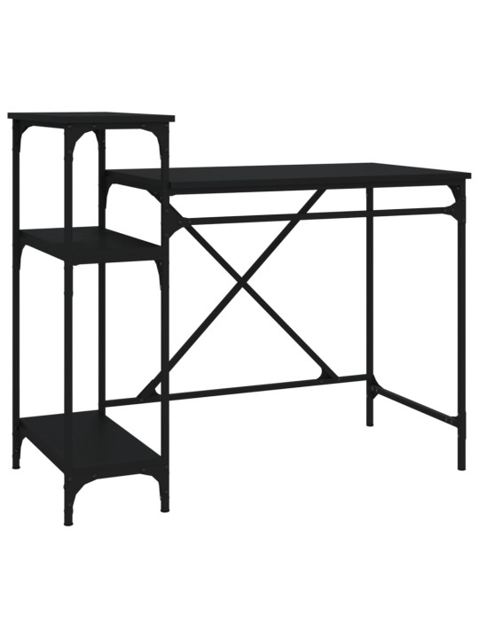 Rakstāmgalds ar plauktiem, melns,105x50x90cm, inženierijas koks