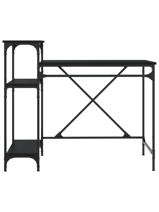 Rakstāmgalds ar plauktiem, melns,105x50x90cm, inženierijas koks