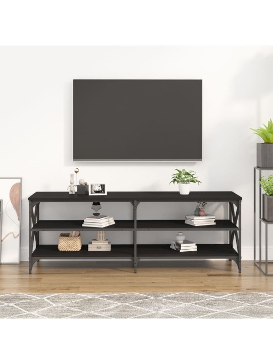 Tv skapītis, melns, 140x40x50 cm, inženierijas koks