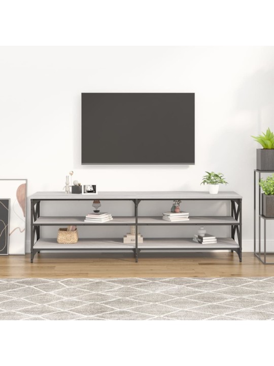 Tv skapītis, pelēka ozolkoka, 160x40x50 cm, inženierijas koks