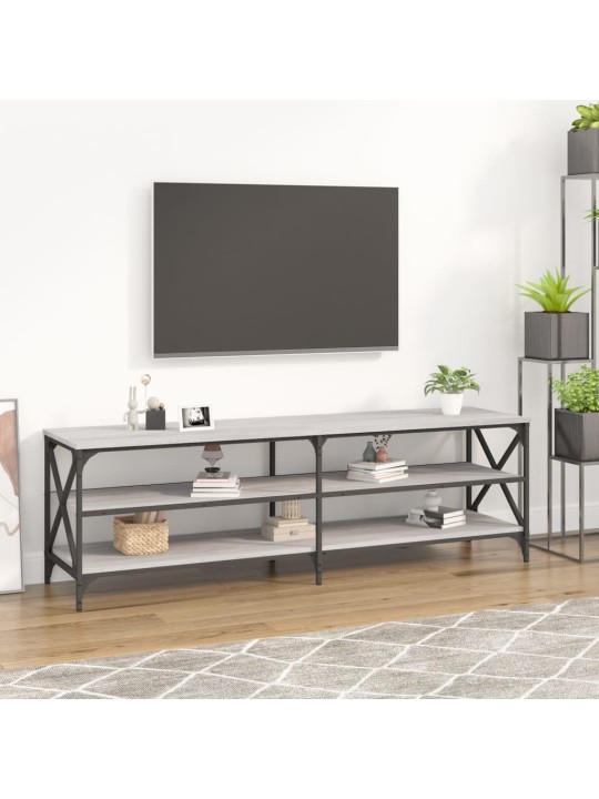 Tv skapītis, pelēka ozolkoka, 160x40x50 cm, inženierijas koks