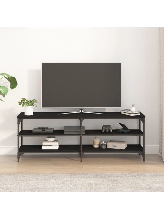 Tv skapītis, melns, 140x30x50 cm, inženierijas koks