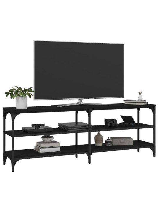 Tv skapītis, melns, 140x30x50 cm, inženierijas koks