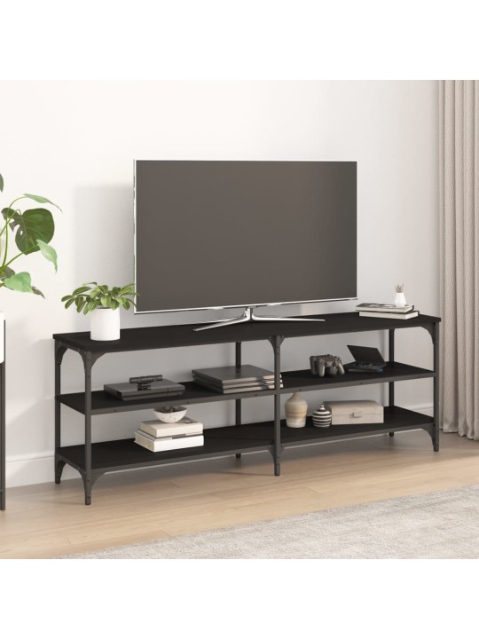 Tv skapītis, melns, 140x30x50 cm, inženierijas koks