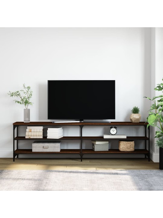 Tv skapītis, ozolkoka, 180x30x50 cm, inženierijas koks, metāls