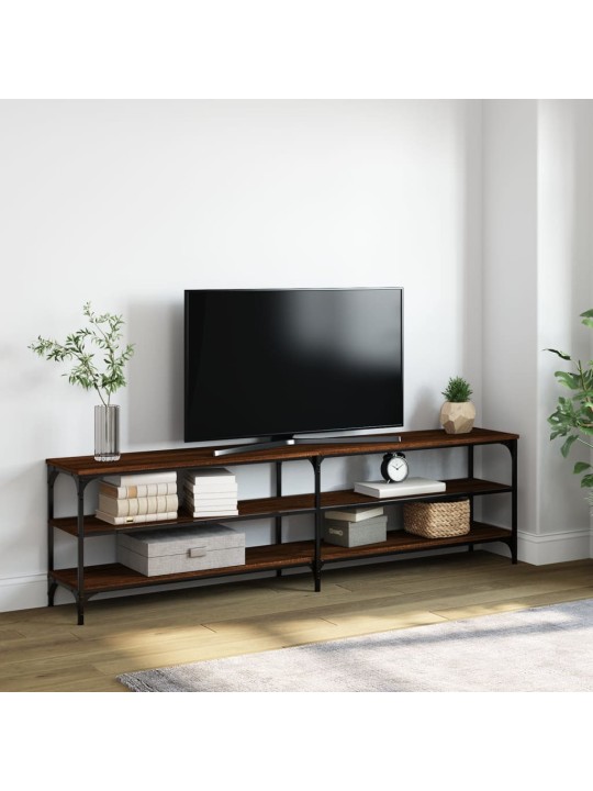 Tv skapītis, ozolkoka, 180x30x50 cm, inženierijas koks, metāls