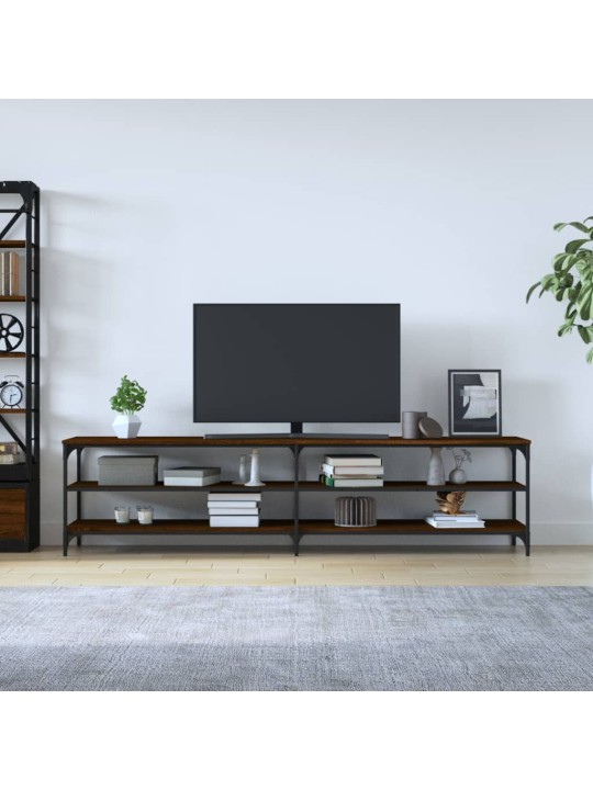 Tv skapītis, 200x30x50 cm, inženierijas koks, metāls, brūns