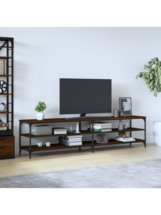 Tv skapītis, 200x30x50 cm, inženierijas koks, metāls, brūns