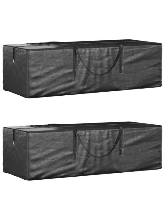 Dārza spilvenu somas, 2 gab., 135x40x55 cm, PE, melnas