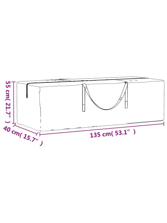Dārza spilvenu somas, 2 gab., 135x40x55 cm, PE, melnas