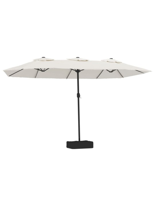 Saulessargs ar 2 jumtiņiem un led, 449x245 cm, smilšu balts