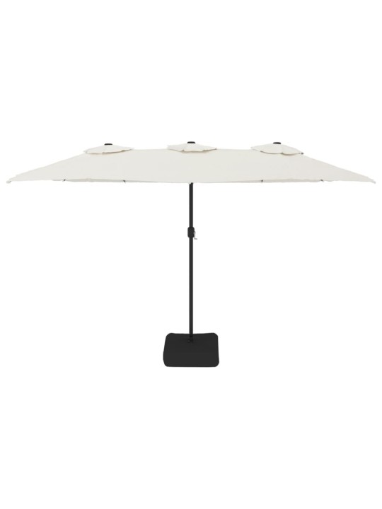 Saulessargs ar 2 jumtiņiem un led, 449x245 cm, smilšu balts