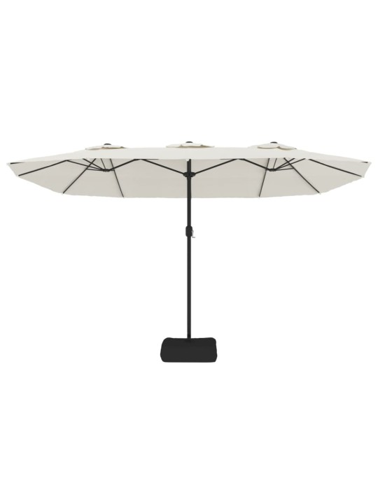 Saulessargs ar 2 jumtiņiem un led, 449x245 cm, smilšu balts