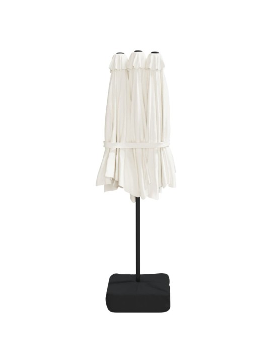 Saulessargs ar 2 jumtiņiem un led, 449x245 cm, smilšu balts