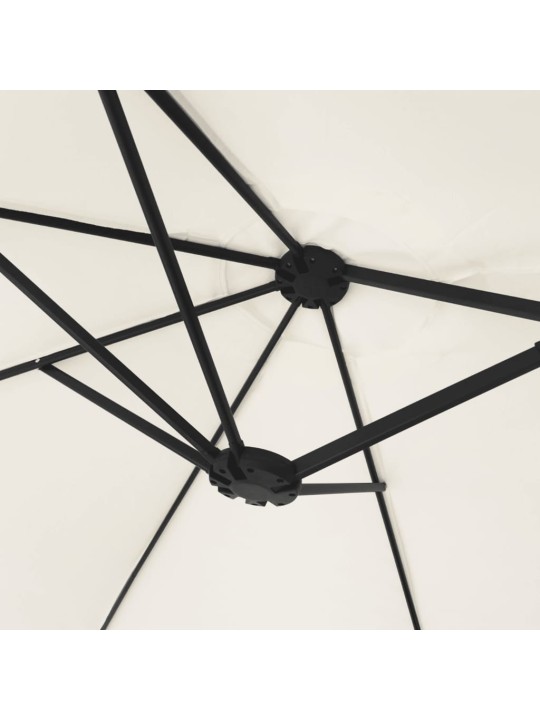 Saulessargs ar 2 jumtiņiem un led, 449x245 cm, smilšu balts