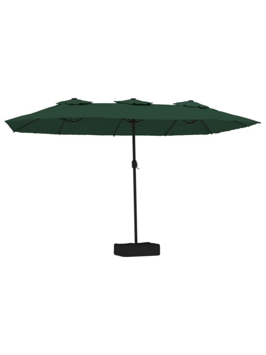 Saulessargs ar 2 jumtiņiem un led, 449x245 cm, zaļš