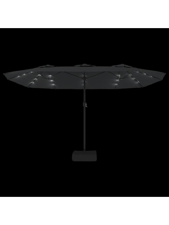 Saulessargs ar 2 jumtiņiem un led, 449x245 cm, antracītpelēks