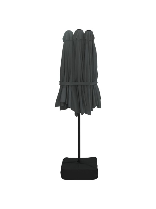 Saulessargs ar 2 jumtiņiem un led, 449x245 cm, antracītpelēks