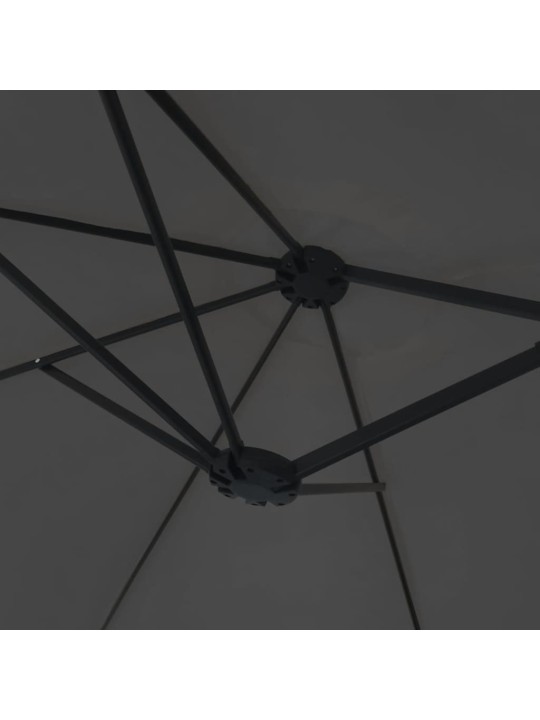 Saulessargs ar 2 jumtiņiem un led, 449x245 cm, antracītpelēks