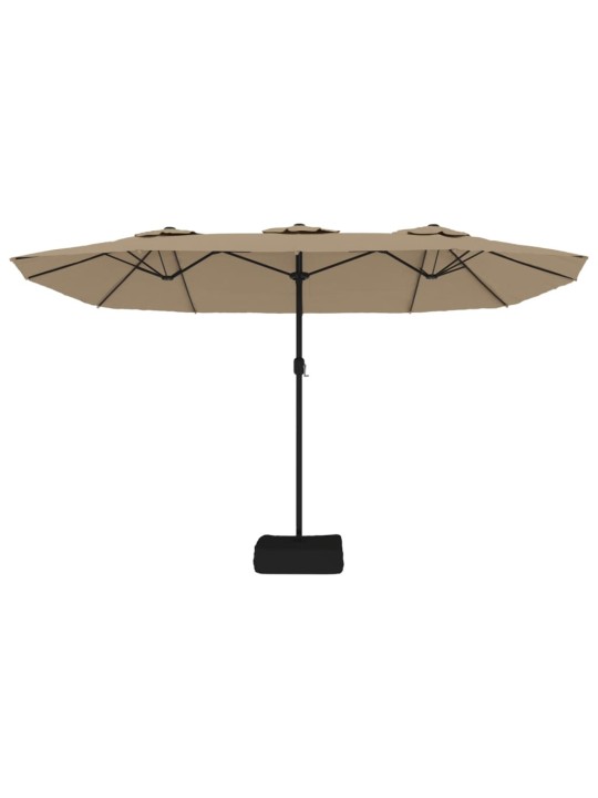 Saulessargs ar 2 jumtiņiem un led, 449x245 cm, pelēkbrūns