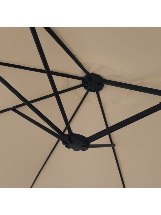 Saulessargs ar 2 jumtiņiem un led, 449x245 cm, pelēkbrūns