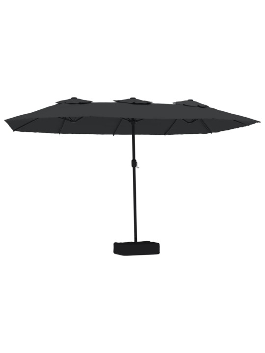 Saulessargs ar 2 jumtiņiem un led, 449x265 cm, melns