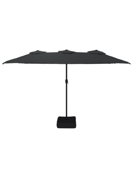 Saulessargs ar 2 jumtiņiem un led, 449x265 cm, melns