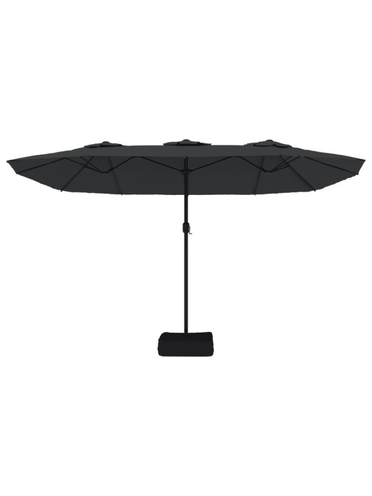 Saulessargs ar 2 jumtiņiem un led, 449x265 cm, melns