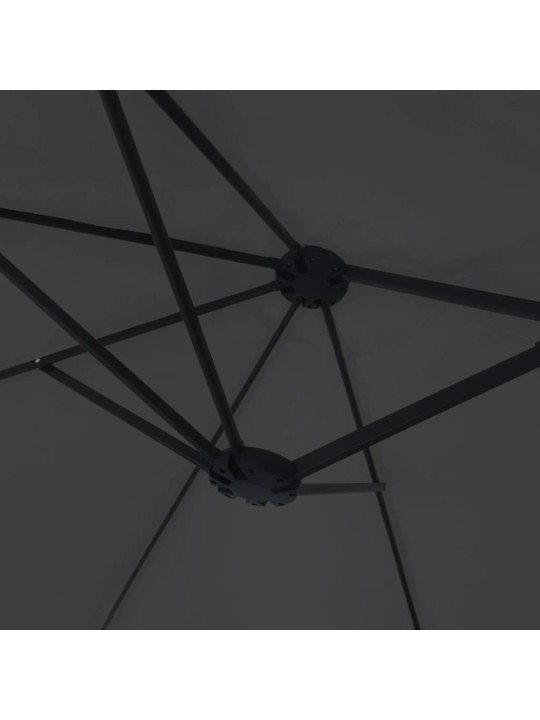 Saulessargs ar 2 jumtiņiem un led, 449x265 cm, melns