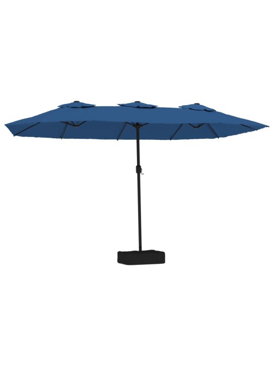Saulessargs ar 2 jumtiņiem un led, zils, 449x245 cm