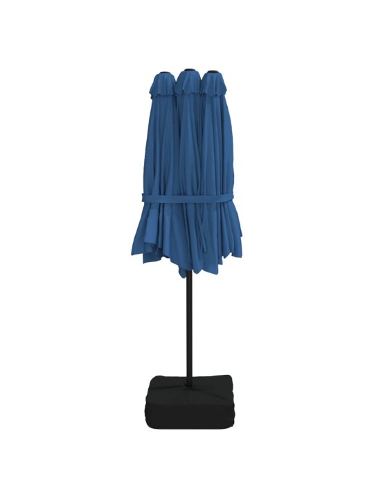 Saulessargs ar 2 jumtiņiem un led, zils, 449x245 cm