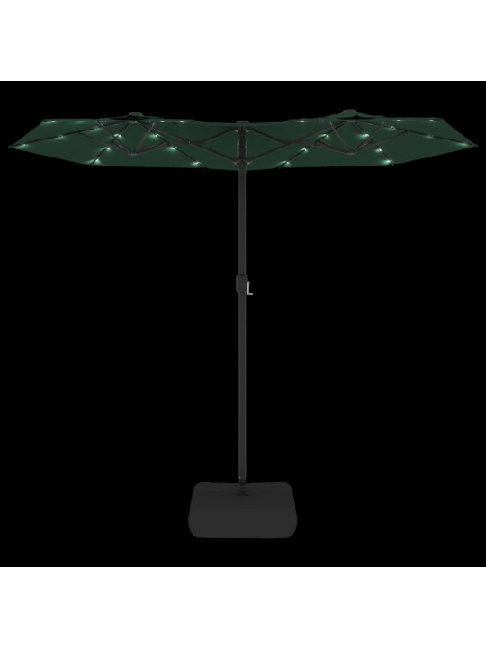 Saulessargs ar 2 jumtiņiem un led, zaļš, 316x240 cm