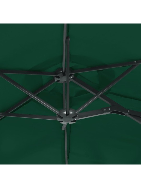 Saulessargs ar 2 jumtiņiem un led, zaļš, 316x240 cm