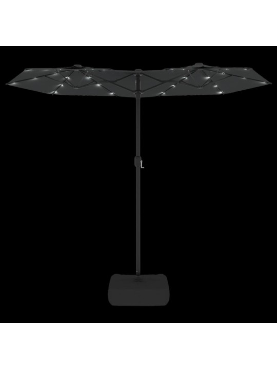 Saulessargs ar 2 jumtiņiem un led, 316x240 cm, antracītpelēks