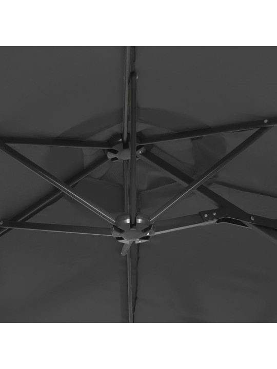 Saulessargs ar 2 jumtiņiem un led, 316x240 cm, antracītpelēks